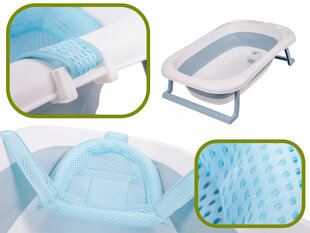Salokāma mazuļa vanna ar termometru un spilvenu, zila cena un informācija | Mazuļa mazgāšana | 220.lv