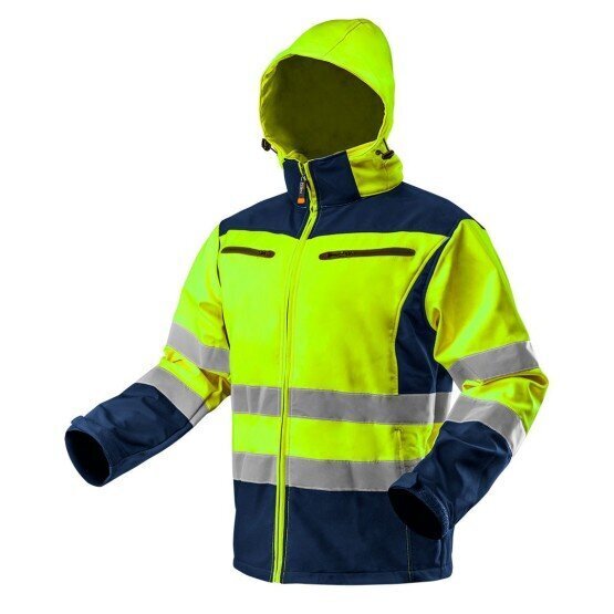 Neo Darba virsjaka atstarojoša softshell ar kapuci dzeltena izmērs S (81-700-S) cena un informācija | Darba apģērbi | 220.lv