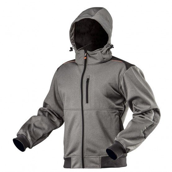 Neo Softshell darba jaka ar noņemamu kapuci pelēka izmērs XXXL (81-551-XXXL) cena un informācija | Darba apģērbi | 220.lv