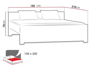 Кровать KELLY KL19-santana цена и информация | Кровати | 220.lv
