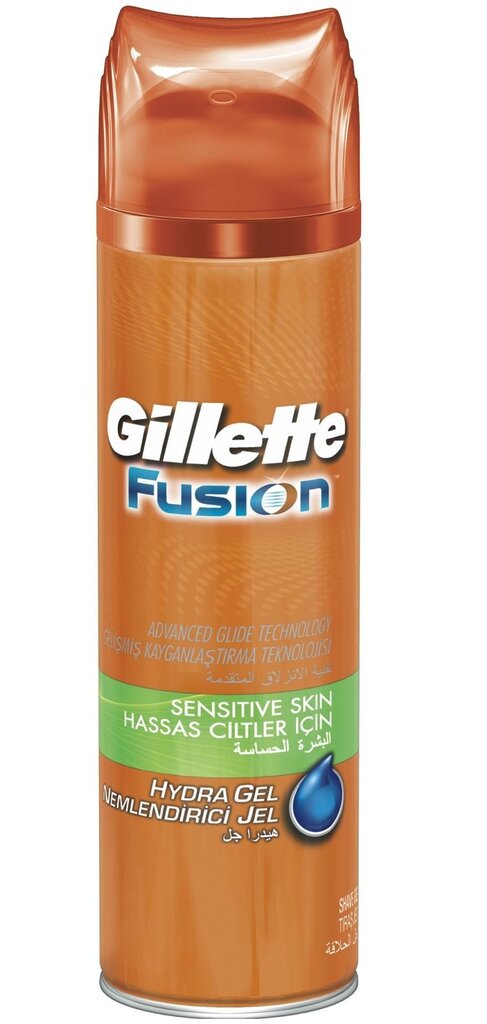 Gillette Fusion Hydra Gel Sensitive Skin Skūšanās želeja vīriešiem 200 ml cena un informācija | Skūšanās piederumi, kosmētika | 220.lv