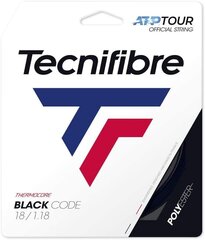 Tenisa rakešu stīgas Tecnifibre BLACK CODE 12m, 1.32mm, Melnā krāsa cena un informācija | Āra tenisa preces | 220.lv