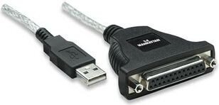 Pārveidotājs-adapteris Manhattan USB į LPT DB25 Parallel M / F 1.8m cena un informācija | Kabeļi un vadi | 220.lv