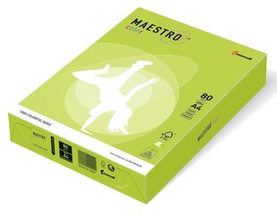 Krāsainais papīrs MAESTRO COLOR, 80 g/m2, A4, 500 lapas, dzeltenīgi zaļš (Lime Green) цена и информация | Тетради и бумажные товары | 220.lv