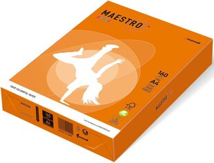 Krāsainais papīrs MAESTRO COLOR, 160 g/m2, A4, 250 lapas, oranžs (Orange) kaina ir informacija | Burtnīcas un papīra preces | 220.lv