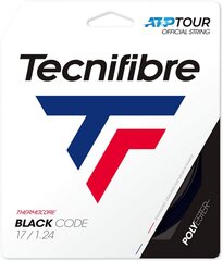 Tenisa raķešu stīgas Tecnifibre BLACK CODE 12m, 1.24mm, Melnā krāsa цена и информация | Товары для большого тенниса | 220.lv