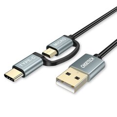 Кабель для зарядки и передачи данных Choetech 2in1 USB - USB Type C / micro USB, 1.2 м, черный (XAC-0012-101BK) цена и информация | Кабели для телефонов | 220.lv