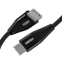 USB-кабель для зарядки и передачи данных Choetech USB Type C - Power Delivery 60W 5A, 2 м, черный (XCC-1003) цена и информация | Кабели для телефонов | 220.lv