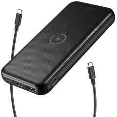 Choetech power bank 10000mAh 18W Quick Charge Power Delivery USB / USB Type C wireless Qi charger 10W black (B650) цена и информация | Зарядные устройства Power bank | 220.lv