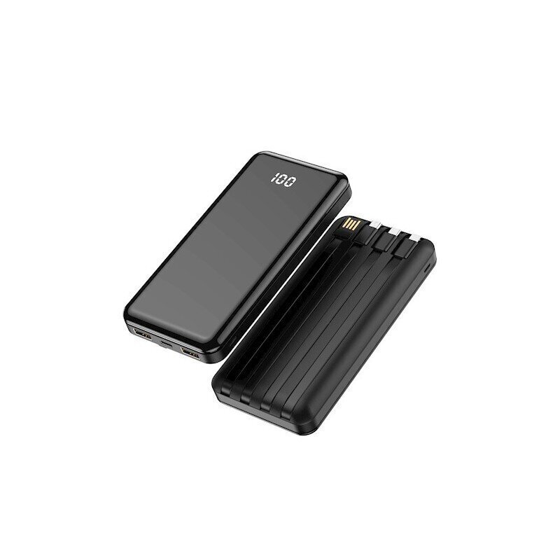 Akumulators Forever TB-411 ALLin1 10000 mAh ar vadiem USB-C + Lightning + microUSB, melns cena un informācija | Lādētāji-akumulatori (Power bank) | 220.lv