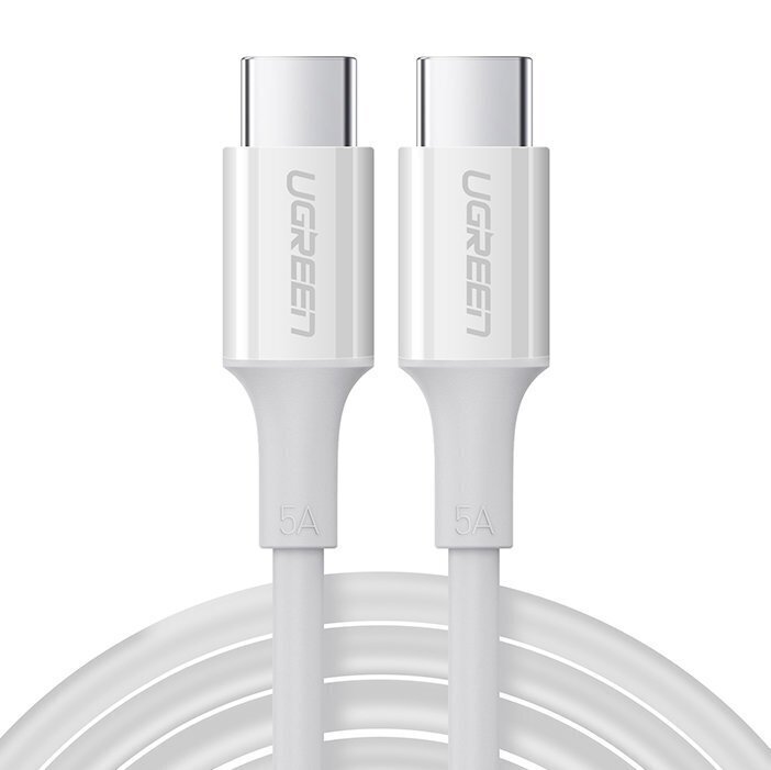 Ugreen cable USB Type C - USB Type C PD 100W 5A 2m white (US300) cena un informācija | Savienotājkabeļi | 220.lv