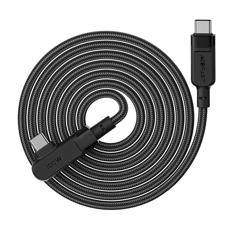 Acefast angled cable USB Type C - USB Type C 2m, 100W (20V / 5A) black (C5-03 Black) cena un informācija | Savienotājkabeļi | 220.lv