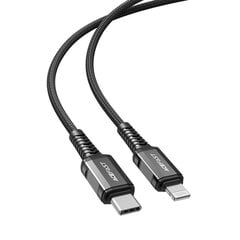 Кабель Acefast MFI USB Type C - Lightning 1.2м, 30Вт, 3А черный (C1-01 черный) цена и информация | Кабели для телефонов | 220.lv