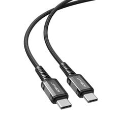 Acefast cable USB Type C - USB Type C 1.2m, 60W (20V / 3A) black (C1-03 black) cena un informācija | Savienotājkabeļi | 220.lv