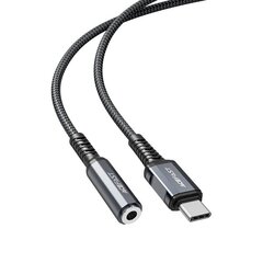 Acefast USB Type C audio cable - 3.5mm mini jack (female) 18cm, AUX gray (C1-07 deep space gray) цена и информация | Кабели для телефонов | 220.lv