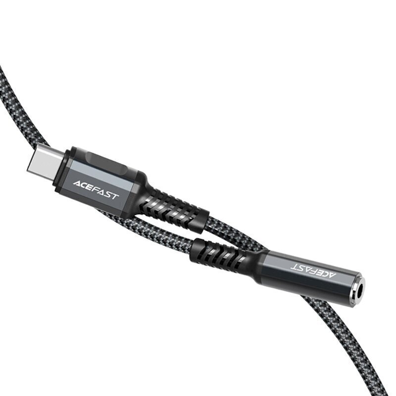 Acefast USB Type C audio cable - 3.5mm mini jack (female) 18cm, AUX gray (C1-07 deep space gray) cena un informācija | Savienotājkabeļi | 220.lv