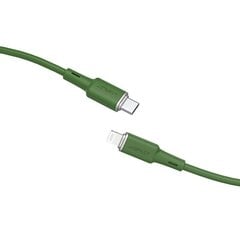 Acefast cable MFI USB Type C - Lightning 1.2m, 30W, 3A green (C2-01 oliver green) цена и информация | Кабели для телефонов | 220.lv