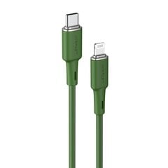 Acefast cable MFI USB Type C - Lightning 1.2m, 30W, 3A green (C2-01 oliver green) цена и информация | Кабели для телефонов | 220.lv