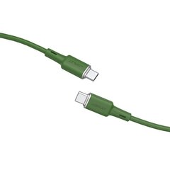 Acefast cable USB Type C - USB Type C 1.2m, 60W (20V / 3A) green (C2-03 oliver green) cena un informācija | Savienotājkabeļi | 220.lv