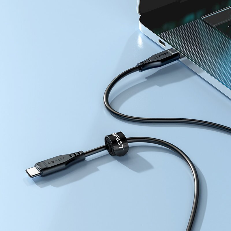 Acefast cable USB Type C - USB Type C 1.2m, 60W (20V / 3A) black (C3-03 black) cena un informācija | Savienotājkabeļi | 220.lv