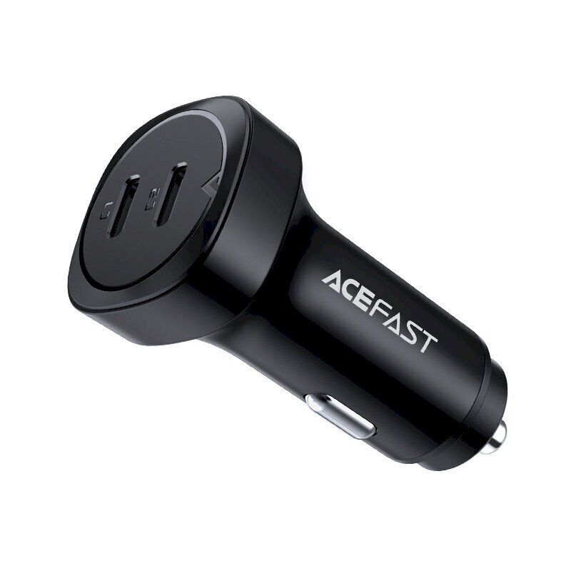 Automašīnas telefona lādētājs Acefast car charger 72W, 2x USB Type C, PPS, Power  Delivery, Quick Charge 3.0, AFC, FCP black (B2 black) cena