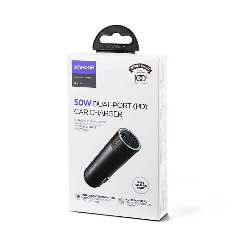 Joyroom car charger 2 x USB 50W with PD, QC, PPS gray (JR-CL13) cena un informācija | Lādētāji un adapteri | 220.lv