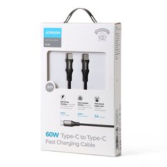 Joyroom fast charging / data cable USB Type C - USB Type C PD 60W 2m black (S-2030N1-60) cena un informācija | Savienotājkabeļi | 220.lv