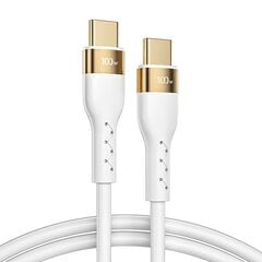 Joyroom Liquid Silicone USB Type C - USB Type C charging / data cable PD 100W 1.2m white (S-1250N18-10) цена и информация | Кабели для телефонов | 220.lv