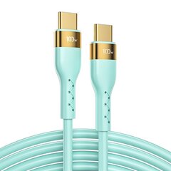 Joyroom Liquid Silicone USB Type C - USB Type C charging / data cable PD 100W 3m green (S-3050N18-10) цена и информация | Кабели для телефонов | 220.lv