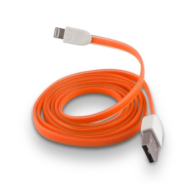 Forever Plakans Silikona USB Datu un uzlādes Kabelis uz Lightning iPhone 5 5S 6 Oranžs (MD818 Analogs) цена и информация | Savienotājkabeļi | 220.lv