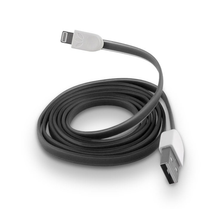 Forever Plakans Silikona USB Datu un uzlādes Kabelis uz Lightning iPhone 5 5S 6 Melns (MD818 Analogs) cena un informācija | Savienotājkabeļi | 220.lv