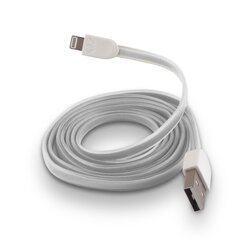 Плоский силиконовый USB кабель данных и заряда Forever на Lightning iPhone 5 5S 6, белый (MD818 Аналог) цена и информация | Кабели для телефонов | 220.lv