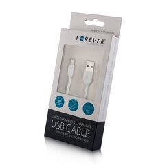 Плоский силиконовый USB кабель данных и заряда Forever на Lightning iPhone 5 5S 6, белый (MD818 Аналог) цена и информация | Кабели для телефонов | 220.lv