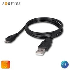 Универсальный микро USB кабель данных и заряда Forever, 1м черный (EU Blister) цена и информация | Кабели для телефонов | 220.lv