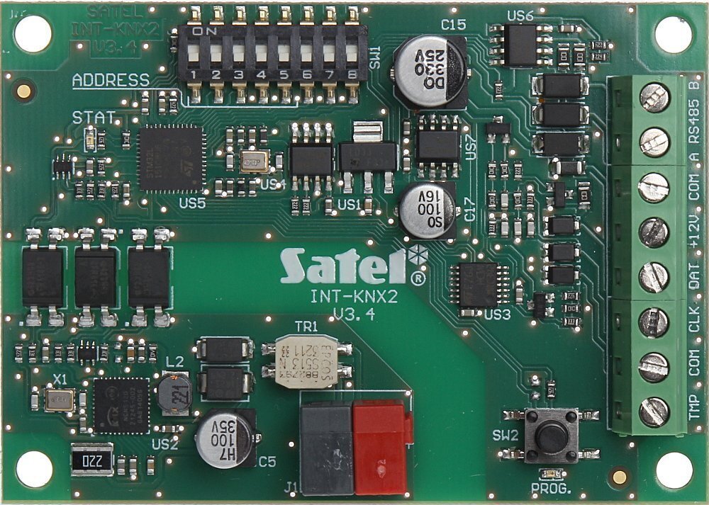 KOMUNIKĀCIJAS INTERFEISS INT-KNX-2 SATEL cena un informācija | Drošības sistēmu piederumi | 220.lv