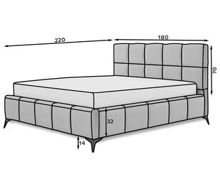 Кровать NORE Mist, 160x200 см, бежевая цена и информация | Кровати | 220.lv