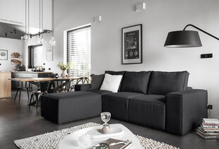 Stūra dīvāns NORE Silla Grande 97, melns cena un informācija | Stūra dīvāni | 220.lv