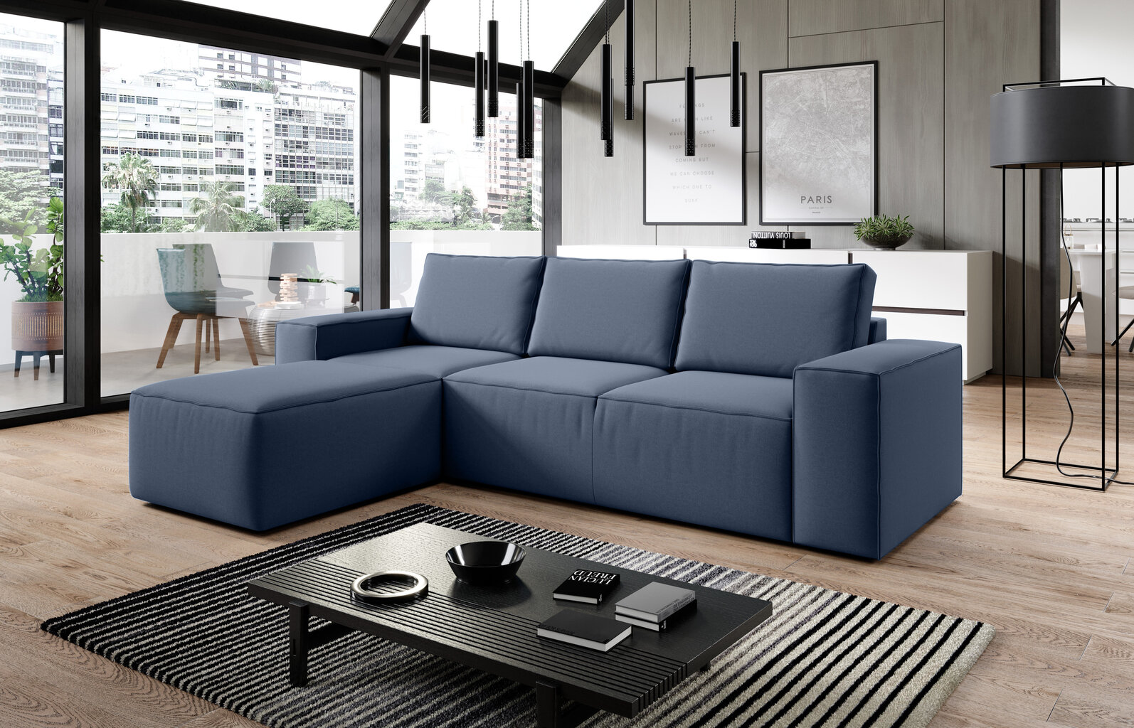 Stūra dīvāns NORE Silla Gojo 40, zils cena un informācija | Stūra dīvāni | 220.lv