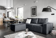 Stūra dīvāns NORE Silla Borneo 40, melns cena un informācija | Stūra dīvāni | 220.lv
