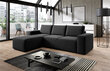 Stūra dīvāns NORE Silla Flores 10, melns cena un informācija | Stūra dīvāni | 220.lv