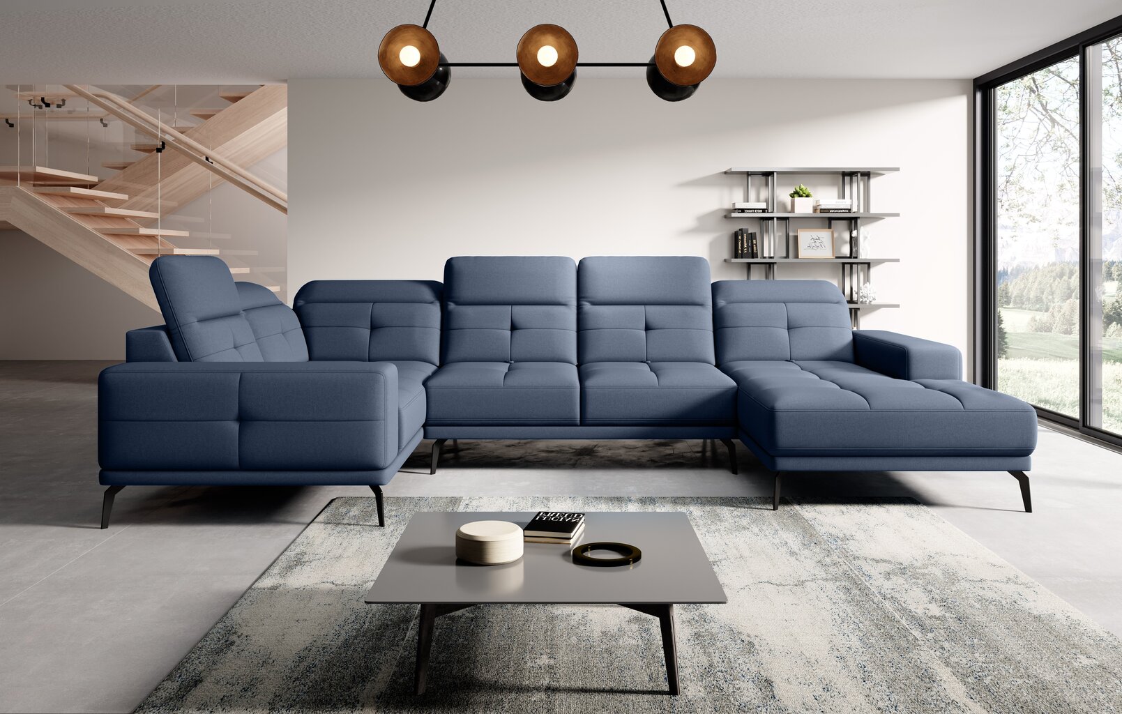 Stūra dīvāns NORE Neviro Gojo 40, zils cena un informācija | Stūra dīvāni | 220.lv
