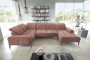 Stūra dīvāns NORE Neviro Nube 24, rozā cena un informācija | Stūra dīvāni | 220.lv