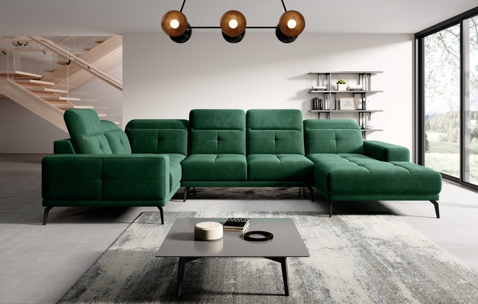Stūra dīvāns NORE Neviro Lukso 35, zaļš cena un informācija | Stūra dīvāni | 220.lv