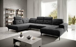 Stūra dīvāns NORE Bretan Marte 10, melns cena un informācija | Stūra dīvāni | 220.lv