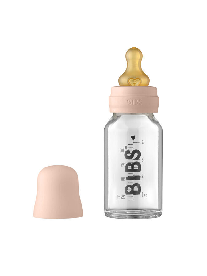 BIBS Stikla Barošanas Pudelīte 110ml (Blush) 0+ mēn cena un informācija | Bērnu pudelītes un to aksesuāri | 220.lv