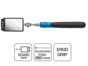 Hogert teleskopiskais spogulis ar fona apgaismojumu, HT4R504 цена и информация | Механические инструменты | 220.lv