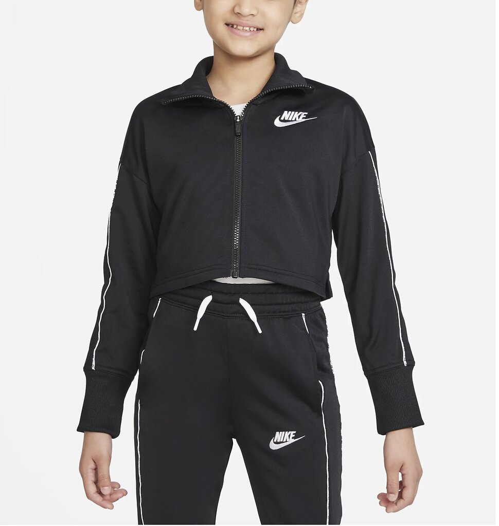 Nike Sporta Tērpi G Nsw Hw Trk Suit Black DD6302 010 DD6302 010/M cena un informācija | Jakas, džemperi, žaketes, vestes meitenēm | 220.lv