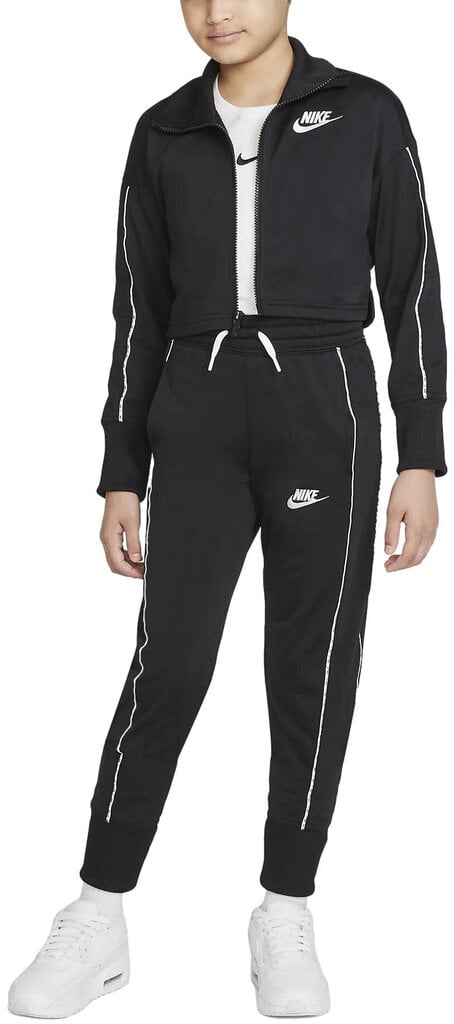 Nike Sporta Tērpi G Nsw Hw Trk Suit Black DD6302 010 DD6302 010/M cena un informācija | Jakas, džemperi, žaketes, vestes meitenēm | 220.lv