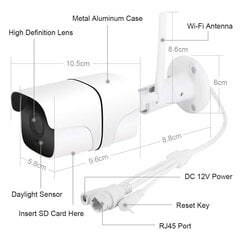 WiFi IP kamera Powermax PMX 2.0MP Āra drošības kamera / ūdensnecaurlaidīga / nakts redzamība / Max 128G TF kartes atbalsts cena un informācija | Novērošanas kameras | 220.lv
