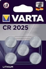 Батарея CR2025 Varta 3.0V литиевая B5, 5шт. цена и информация | Батарейки | 220.lv